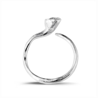 Anillos - Venta exclusiva de stock de BAUNAT (sin 30 días de devolución) - 0.12 quilates anillo diamante diseño en oro blanco (Disponible en talla 50,52,53,54,55)