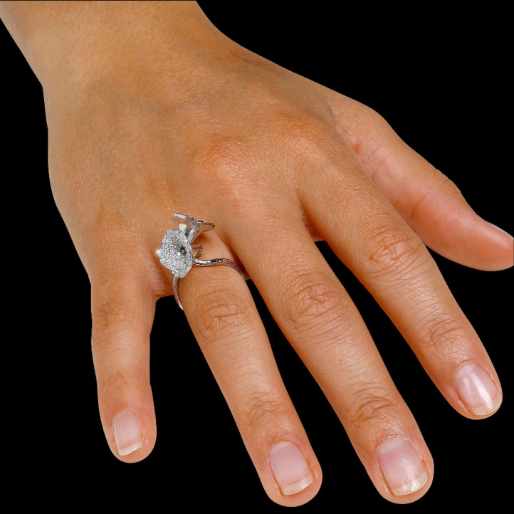 0.89 quilates anillo diamante diseño en oro blanco