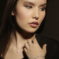 0.75 quilates trilogía colgante diamante en oro blanco