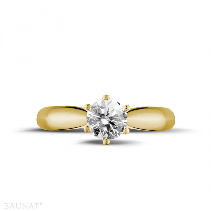 0.50 quilates anillo solitario diamante en oro amarillo