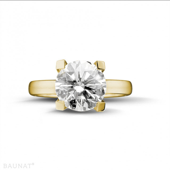 3.00 quilates anillo solitario diamante en oro amarillo