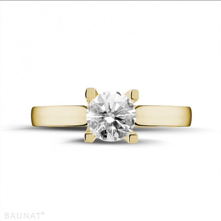 0.70 quilates anillo solitario diamante en oro amarillo