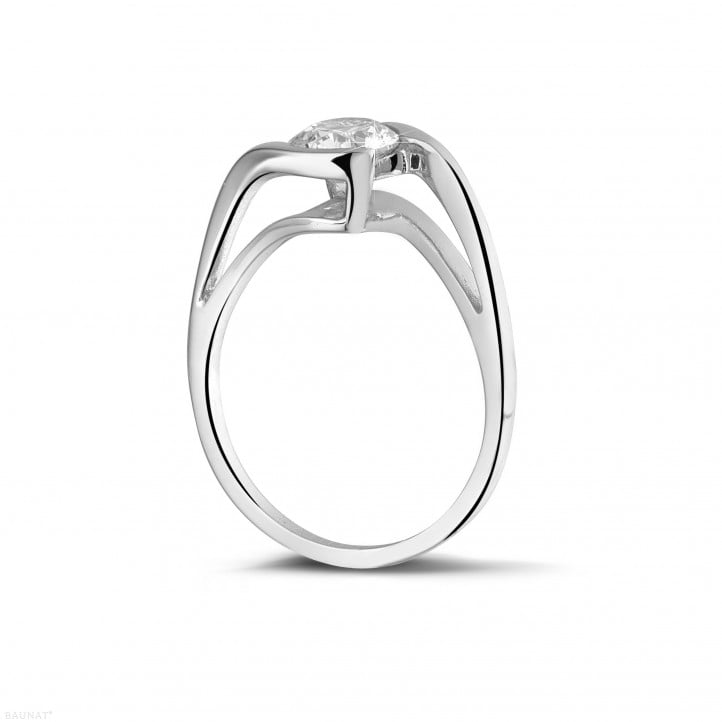 0.70 quilates anillo solitario diamante de oro blanco