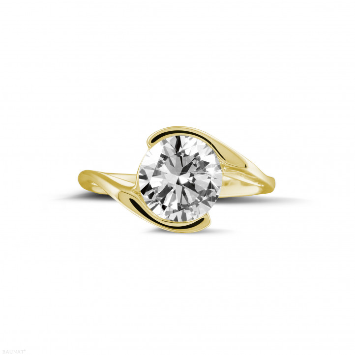 2.00 quilates anillo solitario diamante en oro amarillo