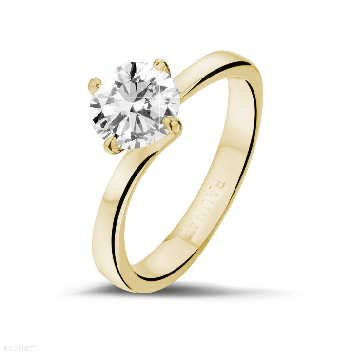 1.25 quilates anillo solitario diamante en oro amarillo