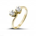 0.50 quilates anillo diamante Toi et Moi en oro amarillo