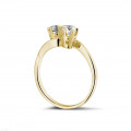 0.50 quilates anillo diamante Toi et Moi en oro amarillo
