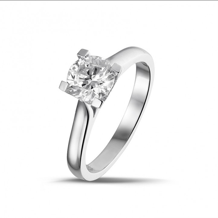 0.90 quilates anillo solitario diamante en platino