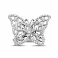 0.75 carat bague papillon design en or blanc et diamants