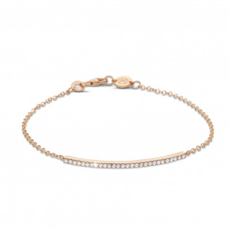 Bracelets - 0.25 carat bracelet fin en or rouge avec diamants