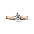1.00 carats bague diamant solitaire en or rouge