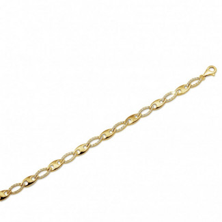 Bracelets - 0.88 carat gourmette maillons en or jaune avec diamants