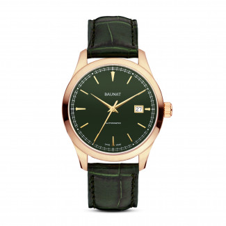 Montres - Montre Jura Valley en or rouge 18 ct et bracelet cuir BAUNAT