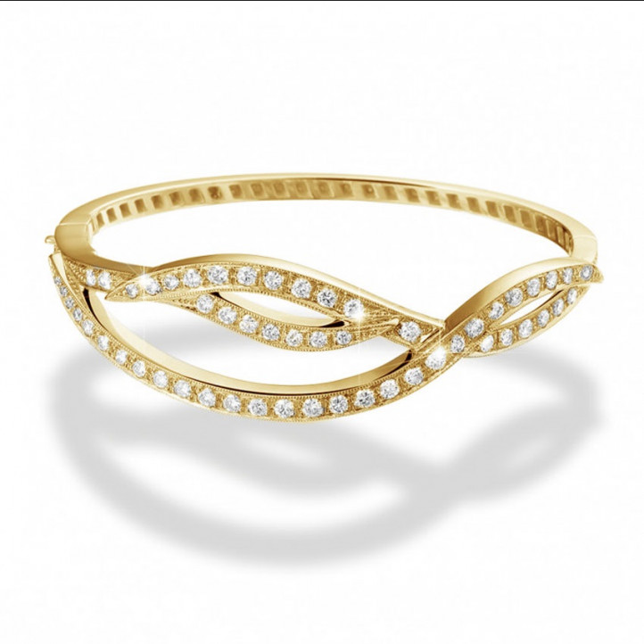 2.43 carat bracelet anneaux en or jaune avec diamant