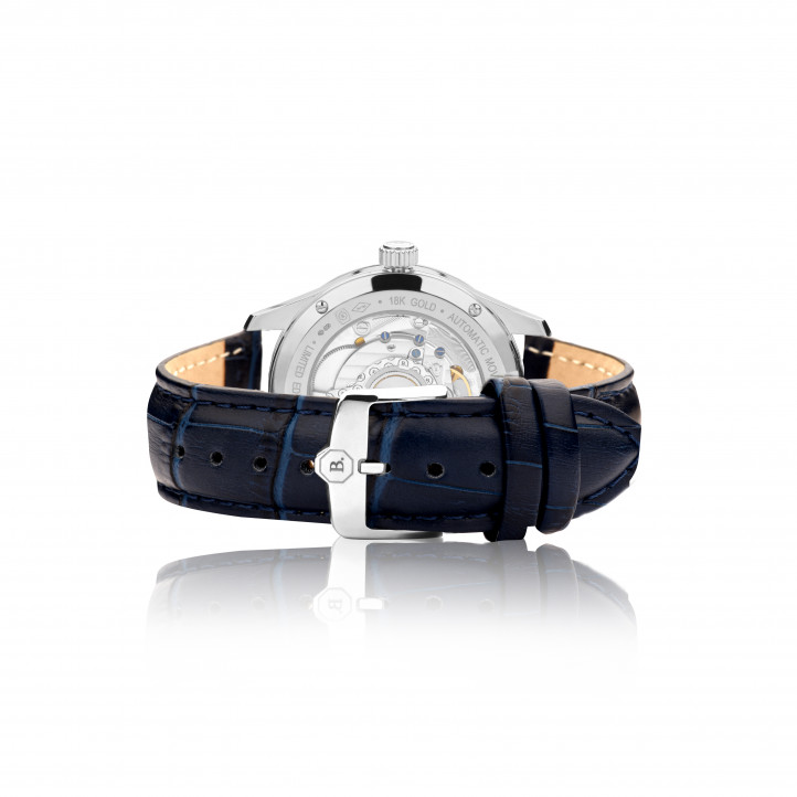 Montre Jura Lake en or blanc 18 ct et bracelet cuir BAUNAT