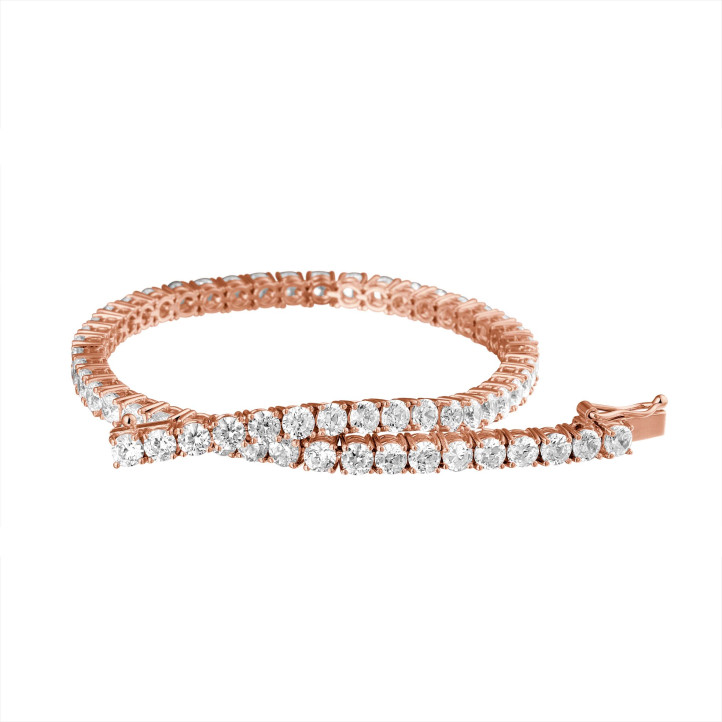 9.80 carat bracelet rivière en or rouge avec diamants