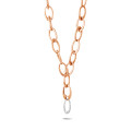 Collier chaîne classique en or rouge avec pendentif en diamant de 1.70 carat