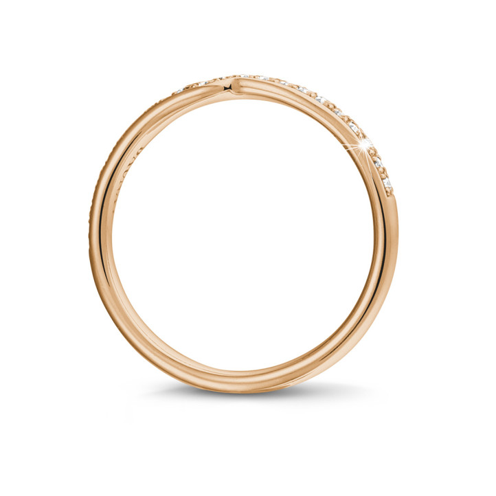 0.20 carat alliance courbe (demi-tour) en or rouge et diamants