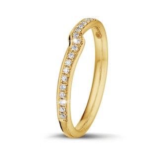 0.20 carat alliance courbe (demi-tour) en or jaune et diamants