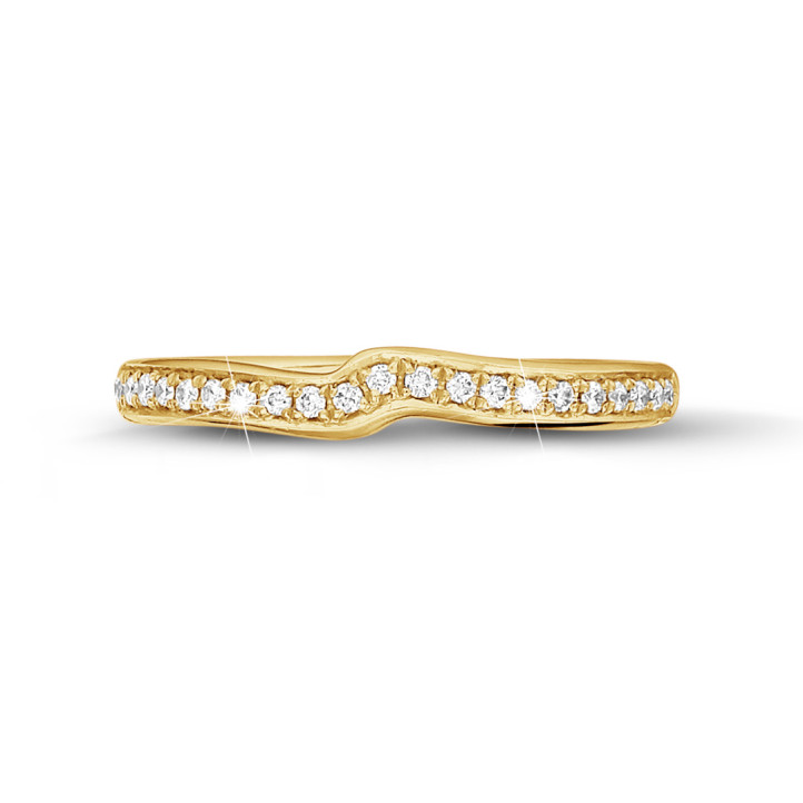 0.20 carat alliance courbe (demi-tour) en or jaune et diamants