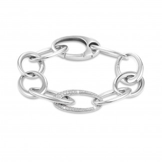 Bracelets - 1.70 carat bracelet chaîne classique en or blanc avec diamants