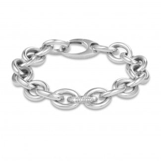 0.34 carat bracelet chaîne audacieuse en or blanc avec diamants