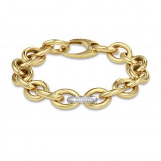 Bracelets - 0.34 carat bracelet chaîne audacieuse en or jaune avec diamants