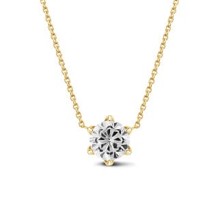0.90 carat pendentif solitaire en or jaune avec diamant rond