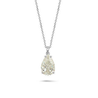 Bijoux sur-mesure - 6.01 carat pendentif solitaire en or blanc avec diamant en forme de poire