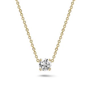 2.00 carat pendentif solitaire en or jaune avec diamant rond