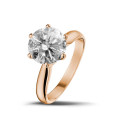 3.00 carat bague diamant solitaire en or rouge