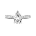 Bague solitaire 1.00ct or blanc avec diamant en forme de poire