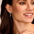 2.70 carat boucles d’oreilles en platine avec diamants ronds et marquise
