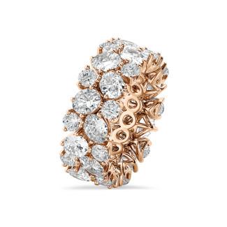 Bijoux sur-mesure - Bague cocktail sur mesure entièrement sertie, avec diamants ovales et ronds