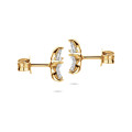 Boucles d'oreilles Fleur aux Pétales en Diamants Taille Marquise
