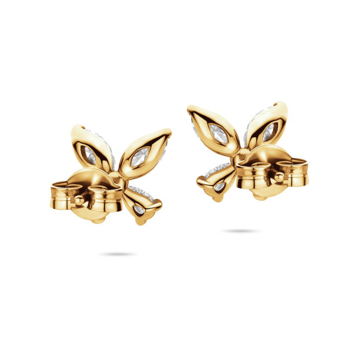 Boucles d'oreilles Papillon aux Ailes en Diamants Tailles Marquise et Poire
