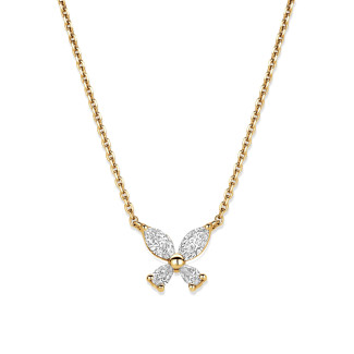 Colliers - Pendentif Papillon aux Ailes en Diamants Tailles Marquise et Poire
