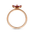 Bague Fleur aux Pétales en Rubis Taille Marquise

