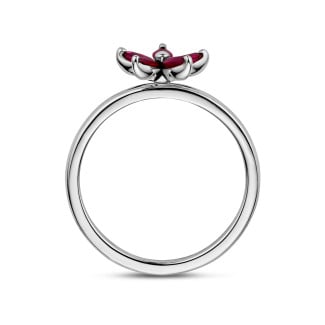 Bagues - Bague Fleur aux Pétales en Rubis Taille Marquise

