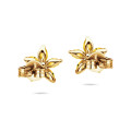 Boucles d’oreilles en forme de fleur avec pétales en saphir jaune taille marquise en or jaune.