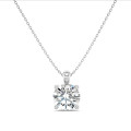 1.00 carat Pendentif solitaire en or blanc avec diamant rond