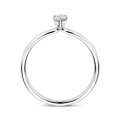 Bague solitaire de 0,15 carat avec un diamant taille poire en or blanc