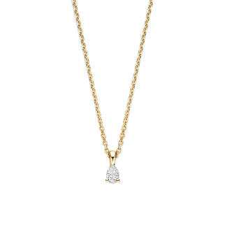Nouveautés - Pendentif solitaire de 0,15 carat avec un diamant taille poire en or jaune