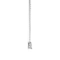 Pendentif solitaire de 0,15 carat avec un diamant taille radiant en or blanc