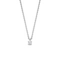 Pendentif solitaire de 0,15 carat avec un diamant taille ronde en or blanc
