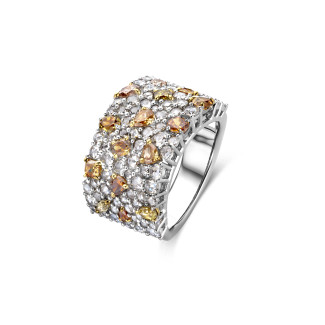 Unique en son genre – bague cocktail de 2,95 carats en or jaune et blanc