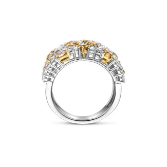 Haute Joaillerie - Unique en son genre – bague cocktail de 2,95 carats en or jaune et blanc