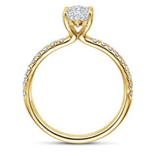 Bagues - Bague solitaire 1.00ct or jaune avec diamant en forme de marquise