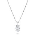1.00 carat Pendentif solitaire avec diamant de forme marquise en or blanc