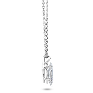 Colliers - 1.00 carat Pendentif solitaire avec diamant de forme marquise en or blanc